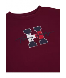 Tommy Hilfiger Oxblood Script Logo Graphic Tee